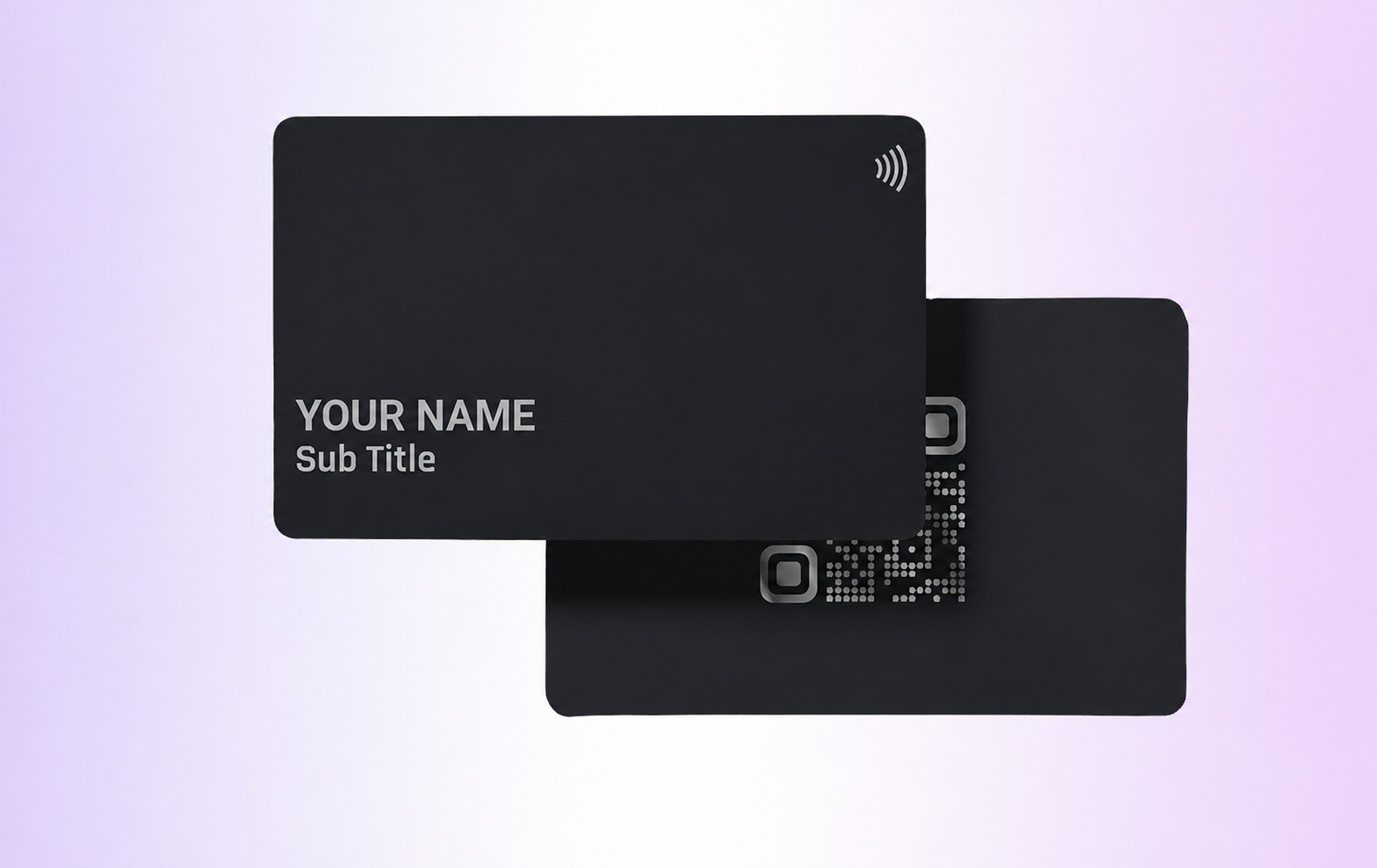 Silver Text Black Card